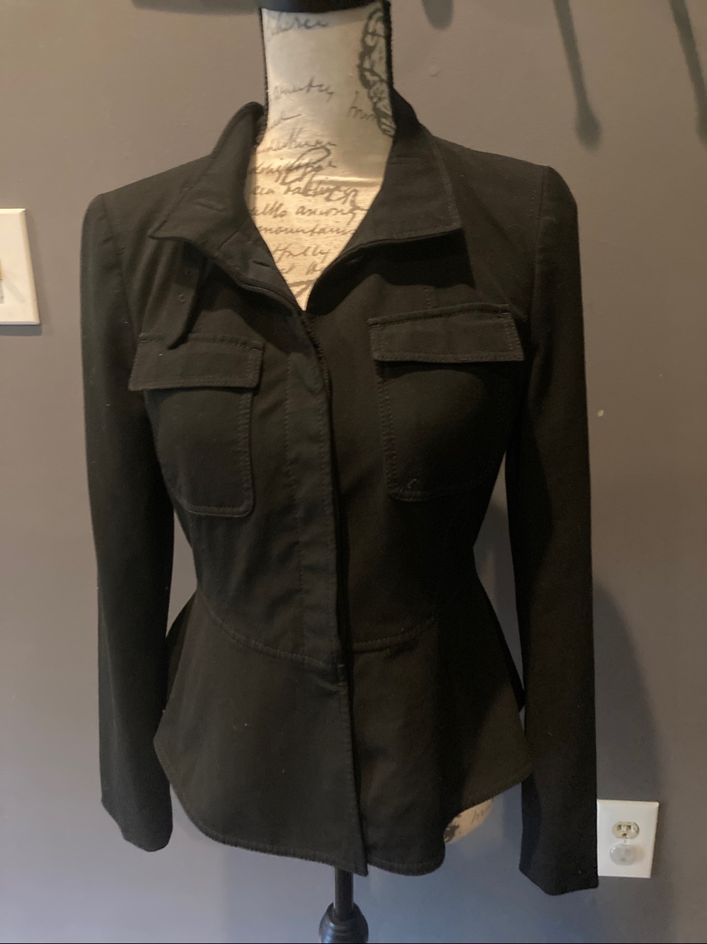 Ann Taylor size 0 black classy utility jacket excellent condition